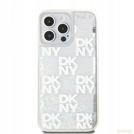 Etui DKNY Liquid Glitter Multilogo na iPhone 15 Pro Max - białe