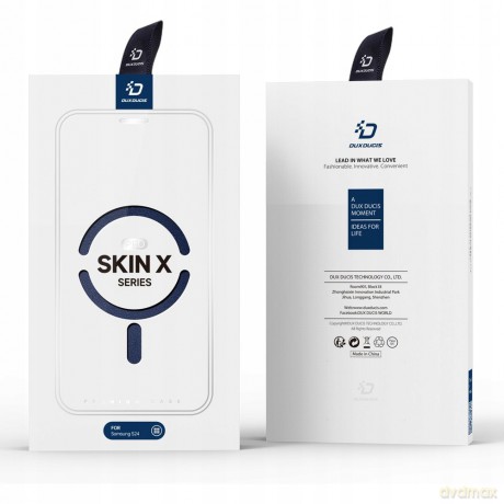 Etui Dux Ducis Skin X Pro do Samsung S24 z magnetycznym ringiem i klapką - niebieskie