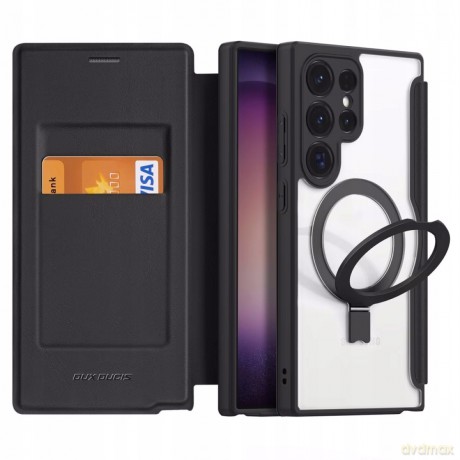 Etui Dux Ducis Skin X Pro z klapką i magnetycznym ringiem na Samsung S24 Ultra - czarne
