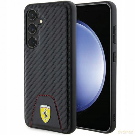 Etui Ferrari Carbon Stitched Bottom na Samsung Galaxy S24 - czarne
