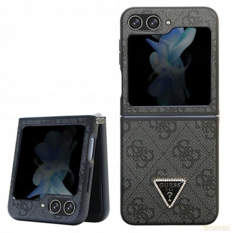 Etui Guess Leather 4G Diamond Triangle na Samsung Galaxy Z Flip 5 - czarne