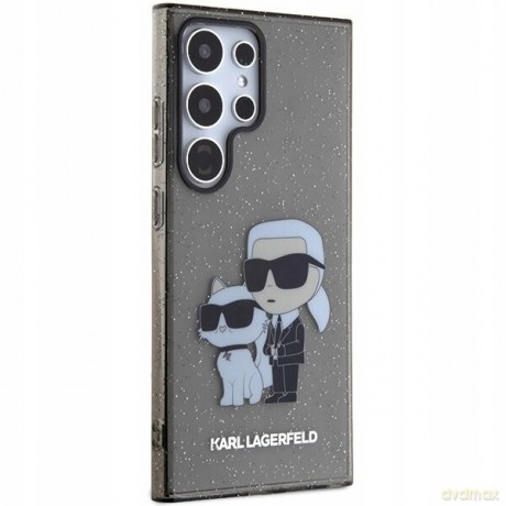 Etui Karl Lagerfeld Glitter Karl&Choupette na Samsung Galaxy S24 Ultra - czarne