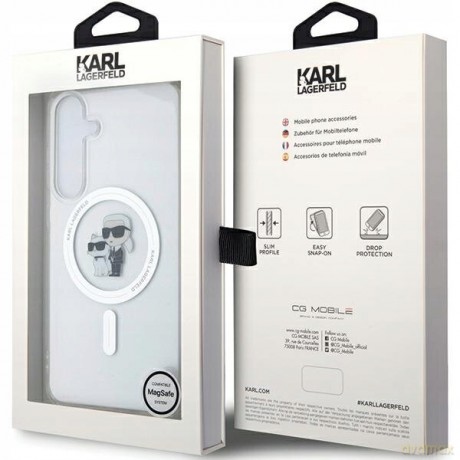 Etui Karl Lagerfeld IML Karl&Choupette MagSafe na Samsung Galaxy S24 Ultra - przezroczyste