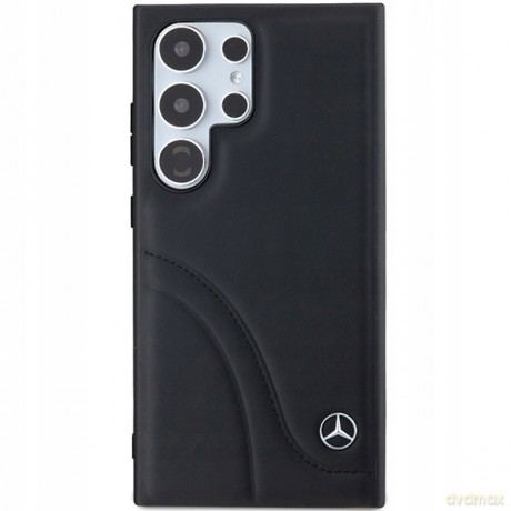 Etui Mercedes Leather Curved Stitches na Samsung Galaxy S24 Ultra - czarne