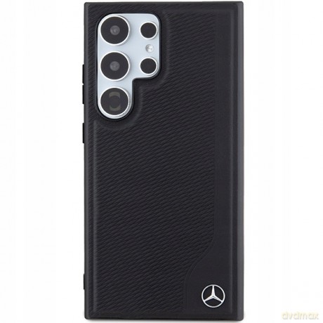 Etui Mercedes Leather Debossed Line MagSafe na Samsung Galaxy S24 Ultra - czarne