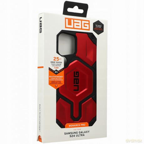 Etui UAG Monarch Pro do Samsung Galaxy S24 Ultra 5G z modułem magnetycznym - czarno-czerwony