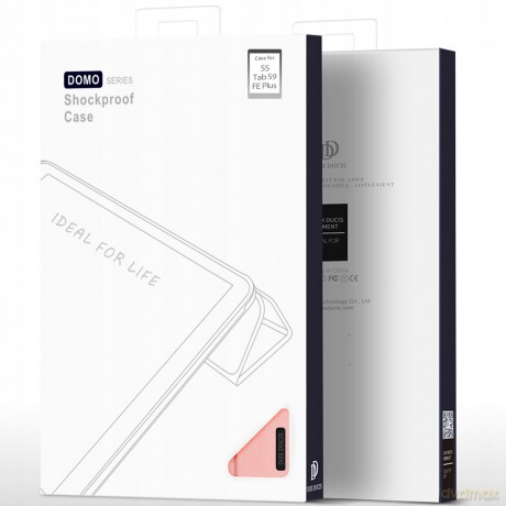 Etui z ekoskóry Dux Ducis Domo z podstawką do Samsung Tab S9 FE+ - różowe
