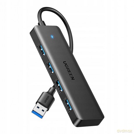 HUB Ugreen CM219 z 4 portami USB-A 3.0 i kablem USB-A 3.0 - czarny