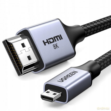 Kabel przejściówka micro HDMI - HDMI 2.1 8K 2m Ugreen HD164 - szary
