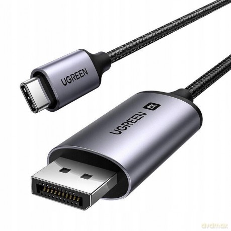 Kabel Ugreen CM556 ze złączami USB-C i DisplayPort 8K o długości 3 m - szary
