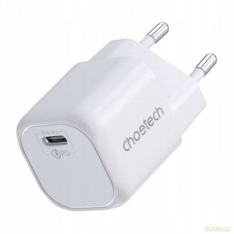 Ładowarka sieciowa Choetech PD5007 USB-C PD 30W GaN - biała