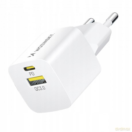 Ładowarka sieciowa Wozinsky WWCEAC GaN USB-A USB-C 33W - biała