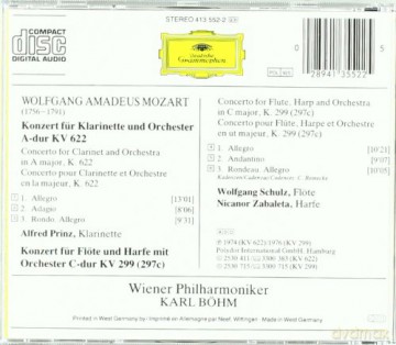 Prinz Wp Boehm: Mozart:Clar Cto A, Fl Cto [CD]