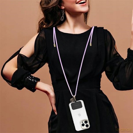 Pasek do telefonu Guess CBDY Cord - liliowy