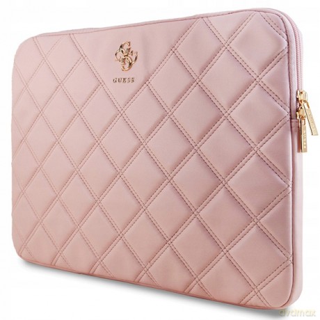 Pokrowiec Guess Quilted 4G na laptopa 16" - różowy