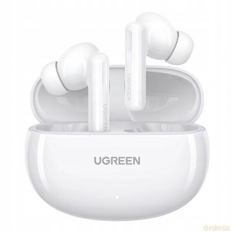 Słuchawki bezprzewodowe Ugreen HiTune T6 z funkcją ANC + kabel USB-A - USB-C - białe