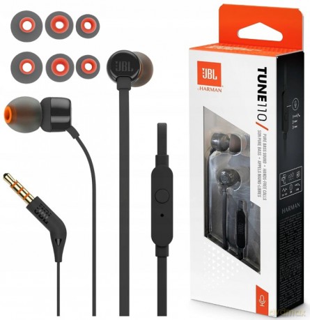 Słuchawki JBL Tune 110 douszne mini jack 3.5mm i pilotem - czarne