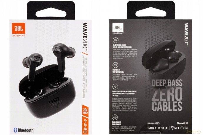 Słuchawki JBL Wave 200 bezprzewodowe TWS - czarne