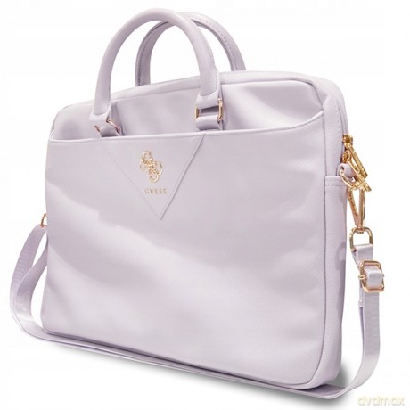 Torba Guess Triangle 4G na laptopa 16" - fioletowa