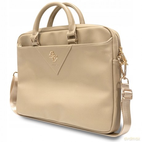 Torba Guess Triangle 4G na laptopa 16" - złota
