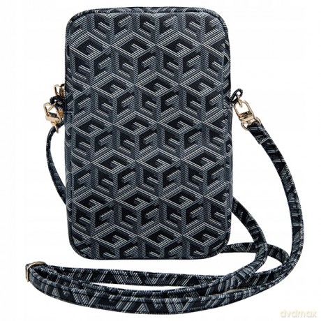 Torebka Guess Zip GCube Bottom Stripe na telefon - czarna