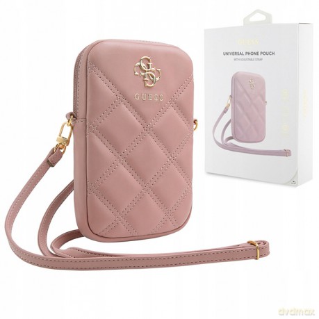 Torebka Guess Zip Quilted 4G - różowa