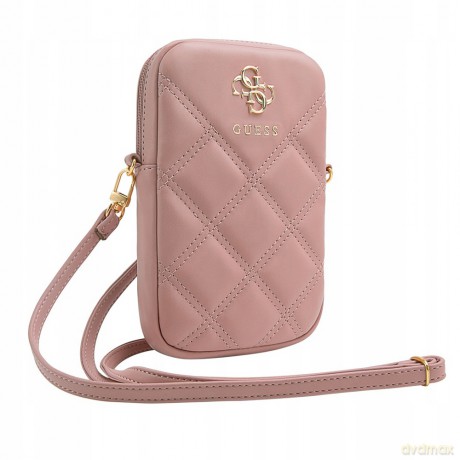 Torebka Guess Zip Quilted 4G - różowa