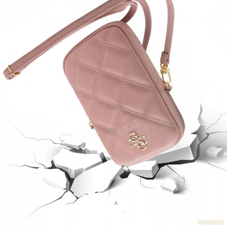 Torebka Guess Zip Quilted 4G - różowa