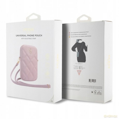 Torebka Guess Zip Quilted 4G - różowa