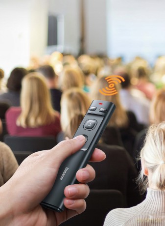 Wskaźnik laserowy Baseus Orange Dot bezprzewodowy do prezentacji - szary (bez baterii)