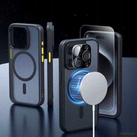 Zestaw ESR Classic Pro Set Halolock MagSafe etui + szkło na wyświetlacz i aparat na iPhone 15 Pro - czarny