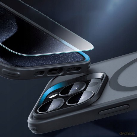 Zestaw ESR Classic Pro Set Halolock MagSafe etui + szkło na wyświetlacz i aparat na iPhone 15 Pro Max - czarny