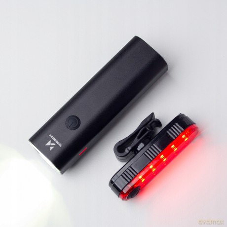 Zestaw lampek rowerowych Wozinsky WSBLB1 przednia i tylna USB-C - czarny