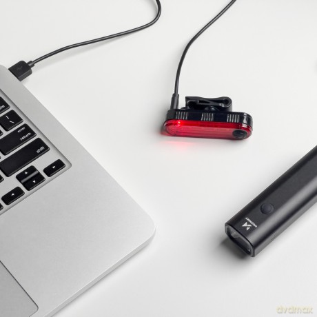 Zestaw lampek rowerowych Wozinsky WSBLB1 przednia i tylna USB-C - czarny