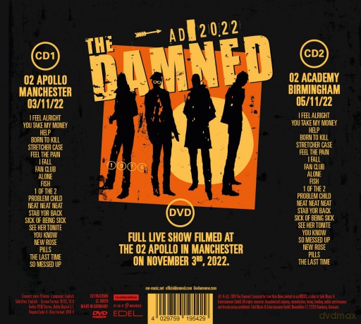 The Damned: AD 2022 - Live In Manchester [2CD]+[DVD]