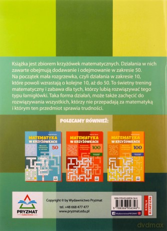 Dodawanie i odejmowanie 50. Matematyka w krzyżówkach - Michalec Katarzyna [KSIĄŻKA]
