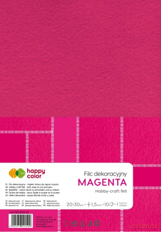 Filc dekoracyjny 20x30 cm 1,5 mm 5 ark. Magenta Happy Color