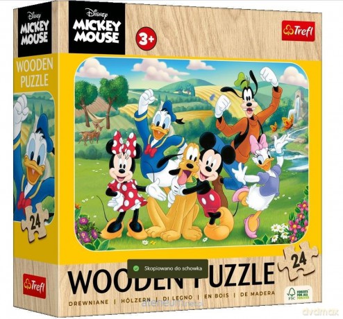 TREFL 24 Drewniane Mickey z przyjaciółmi 20278 [PUZZLE]