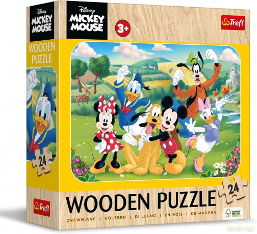TREFL 24 Drewniane Mickey z przyjaciółmi 20278 [PUZZLE]