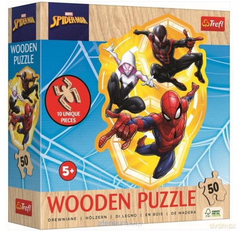 TREFL 50 el. Drewniane Konturowe Spider-Man gotowy w akcji 20280 [PUZZLE]