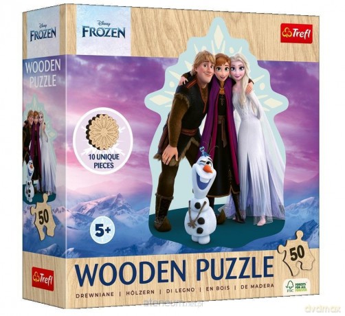 TREFL 50 el. Drewniane Konturowe Ulubiona Kraina Lodu Disney Frozen 20283 [PUZZLE]