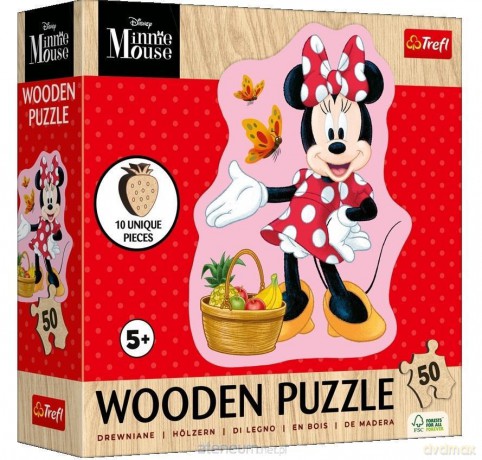 TREFL 50 el. Drewniane Konturowe Wesoła Minnie 20279 [PUZZLE]