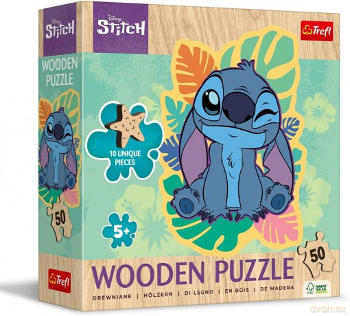 TREFL 50 el. Drewniane Konturowe Wesoły Stitch 20281 [PUZZLE]