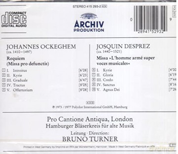 Pro Cantione Antiqua: Various:Missa Pro Defunctis [CD]