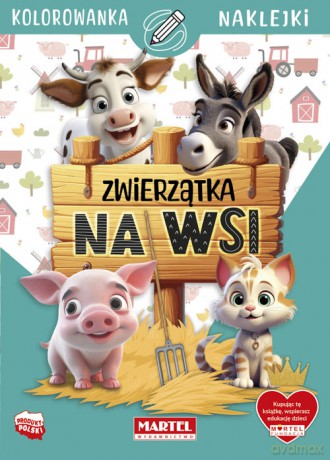 Zwierzątka na wsi. Kolorowanka z naklejkami - Katarzyna Salamon [KSIĄŻKA]