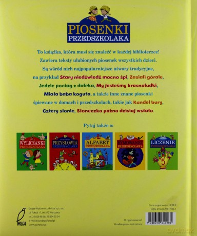 Piosenki Przedszkolaka [KSIĄŻKA]