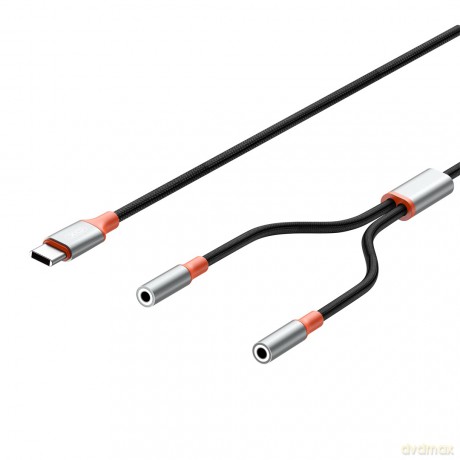 XO kabel audio 2w1 NB-R269B USB-C - 2x złącze jack 3,5mm 1,2m czarny