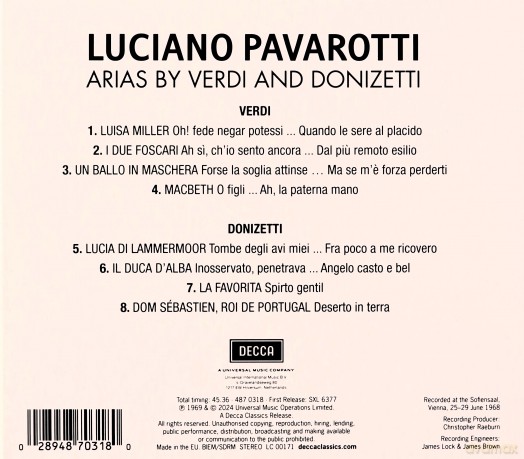Luciano Pavarotti: Arias By Verdi And Dionizettii (2024 Reissue) [CD]