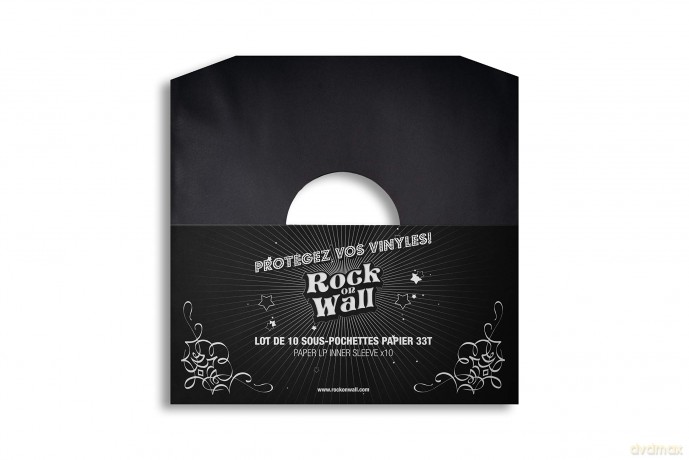 Music Protection: 10 X Lp 12 Inch Paper Inner Sleeve Edged Incl Center Hole - Black - Rock On Wall [CD]