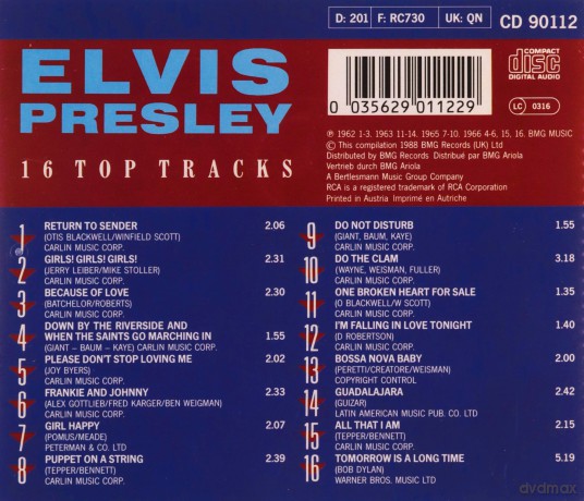Elvis Presley: 16 Top Tracks/Cd Diamond [CD]